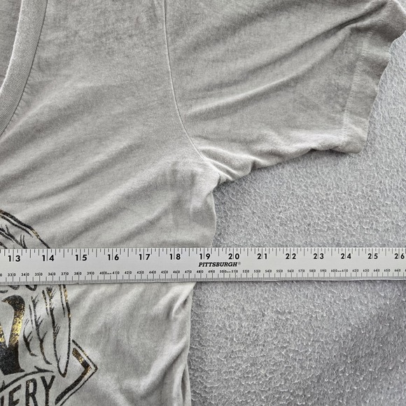 Affliction Women Shirt X-LARGE Gray Y2K Grunge Eagle California Short Sleeve - Picture 6 of 9